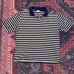 Navy and Yellow Striped Kids Polo Shirt